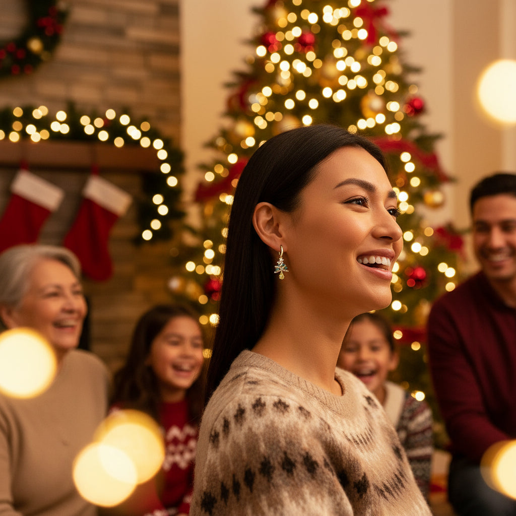 Christmas tree stylish earrings