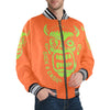 Unsex Striped Trim Bomber Jacket Halloween Collection  CASH FACE Bomber