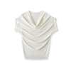 Slant shoulder top short sleeved T-shirt
