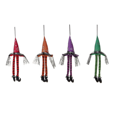 Halloween Light up Wizard Hat Long Leg Pendant Window Display Decoration Pendant Ghost Festival Party