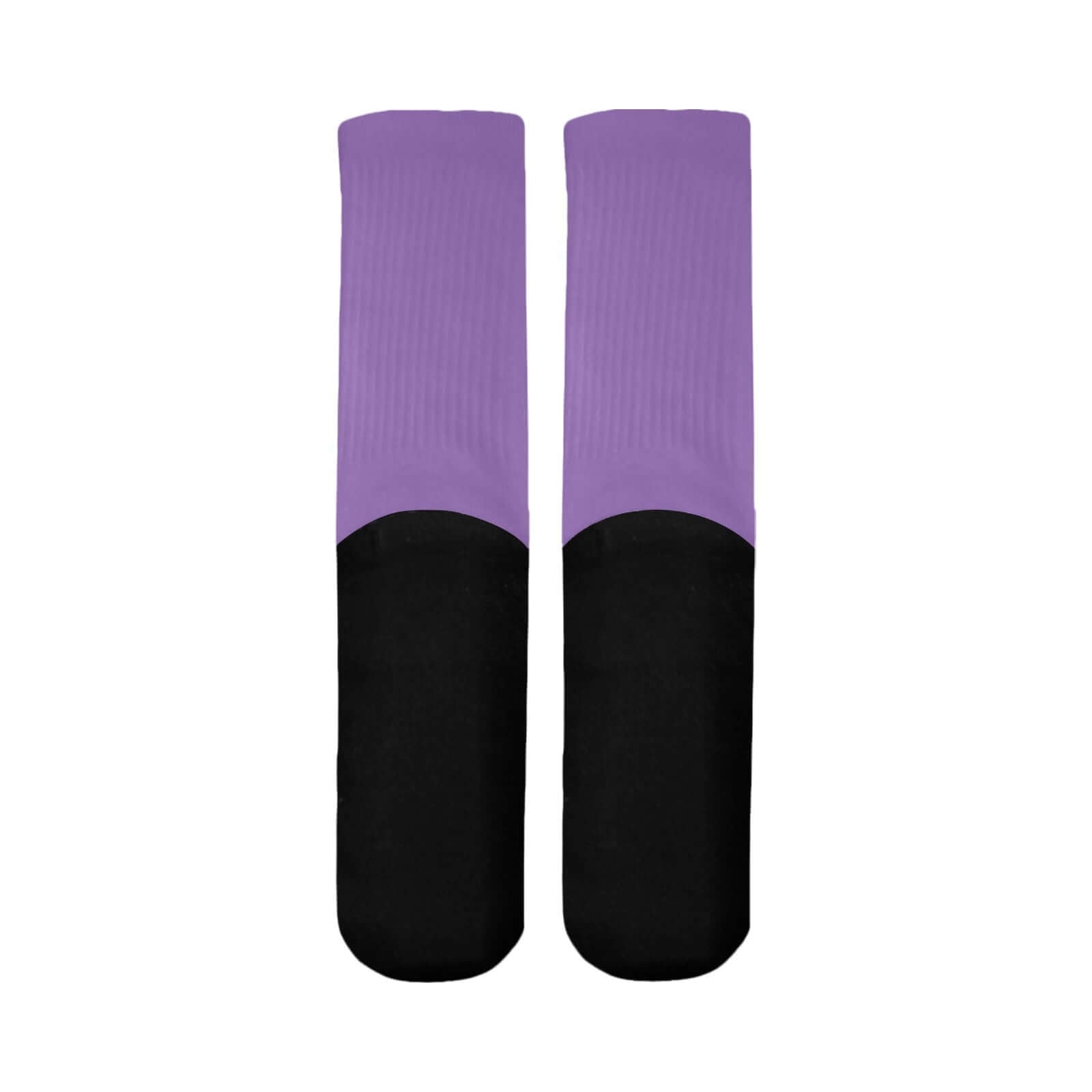 Mid-Calf Socks (Black Bottom) featuring a bold black bottom and stylish purple top design.