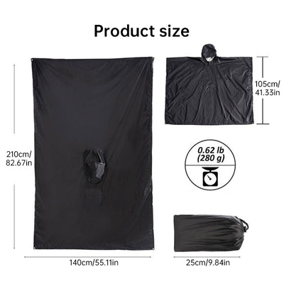 Unisex Waterproof Hooded Rain Coat/Poncho – Lightweight Outdoor Shell for Hiking, Fishing & Climbing