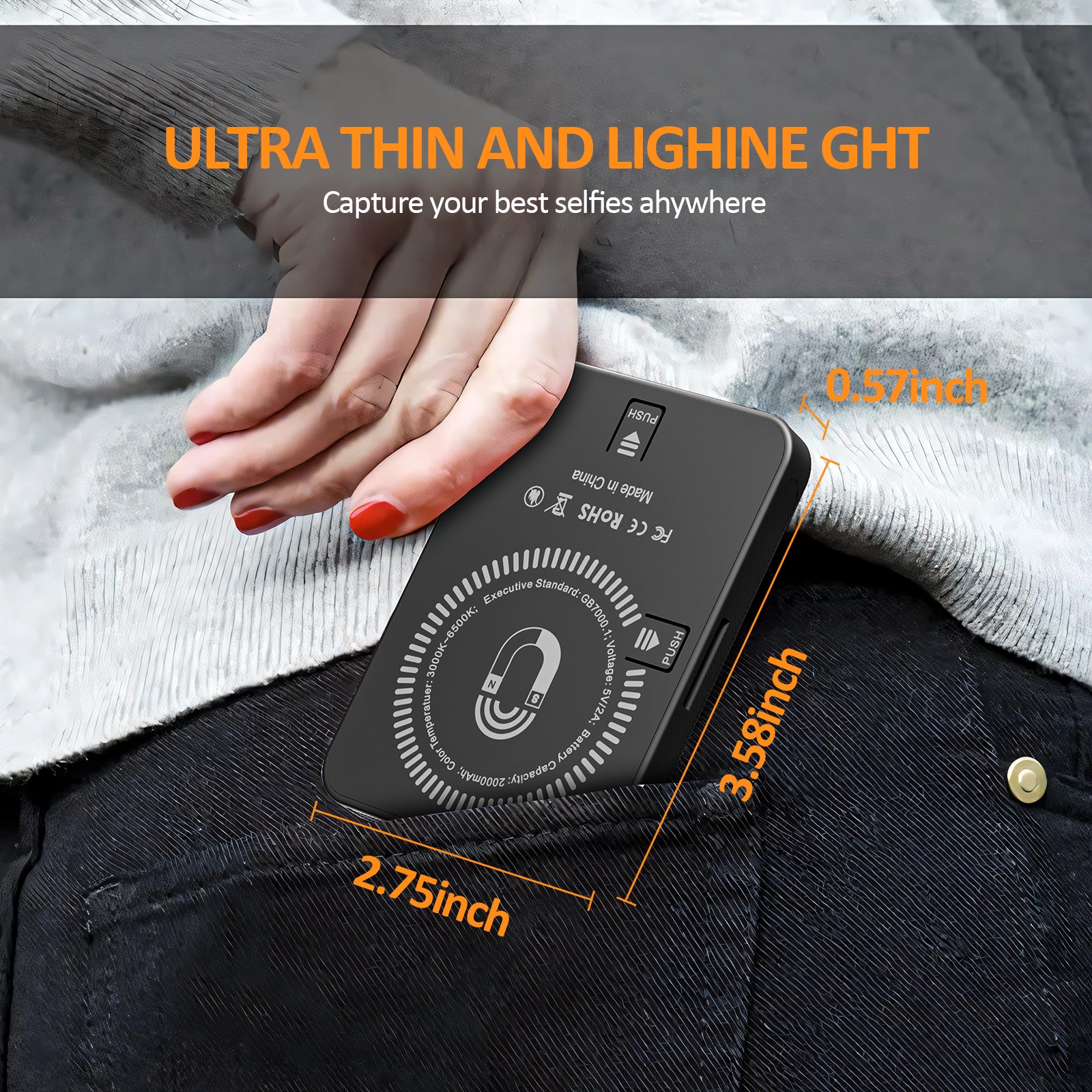 Magnetic LED Fill Light – Pocket-Sized Lighting for Video Calls, Photography & Live Broadcasts