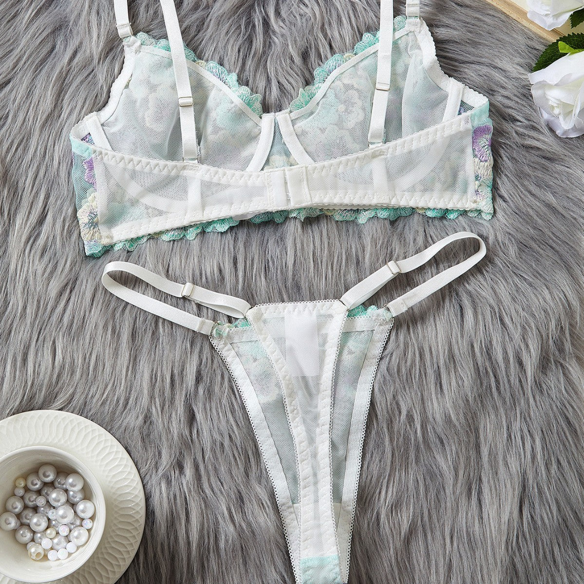 Embroidered Bra &amp; Panty Set – Light, Laced, and Made to Sizzle