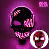 Scar One eyed Pirate Mask with Blood Terror Cold Light Halloween Mask LED Glow Mask
