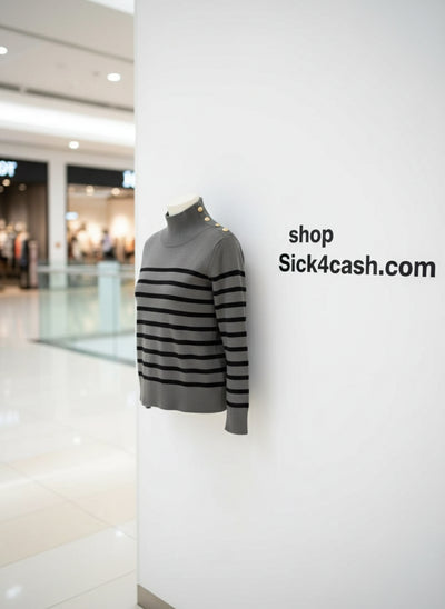 Gray and black striped sweater