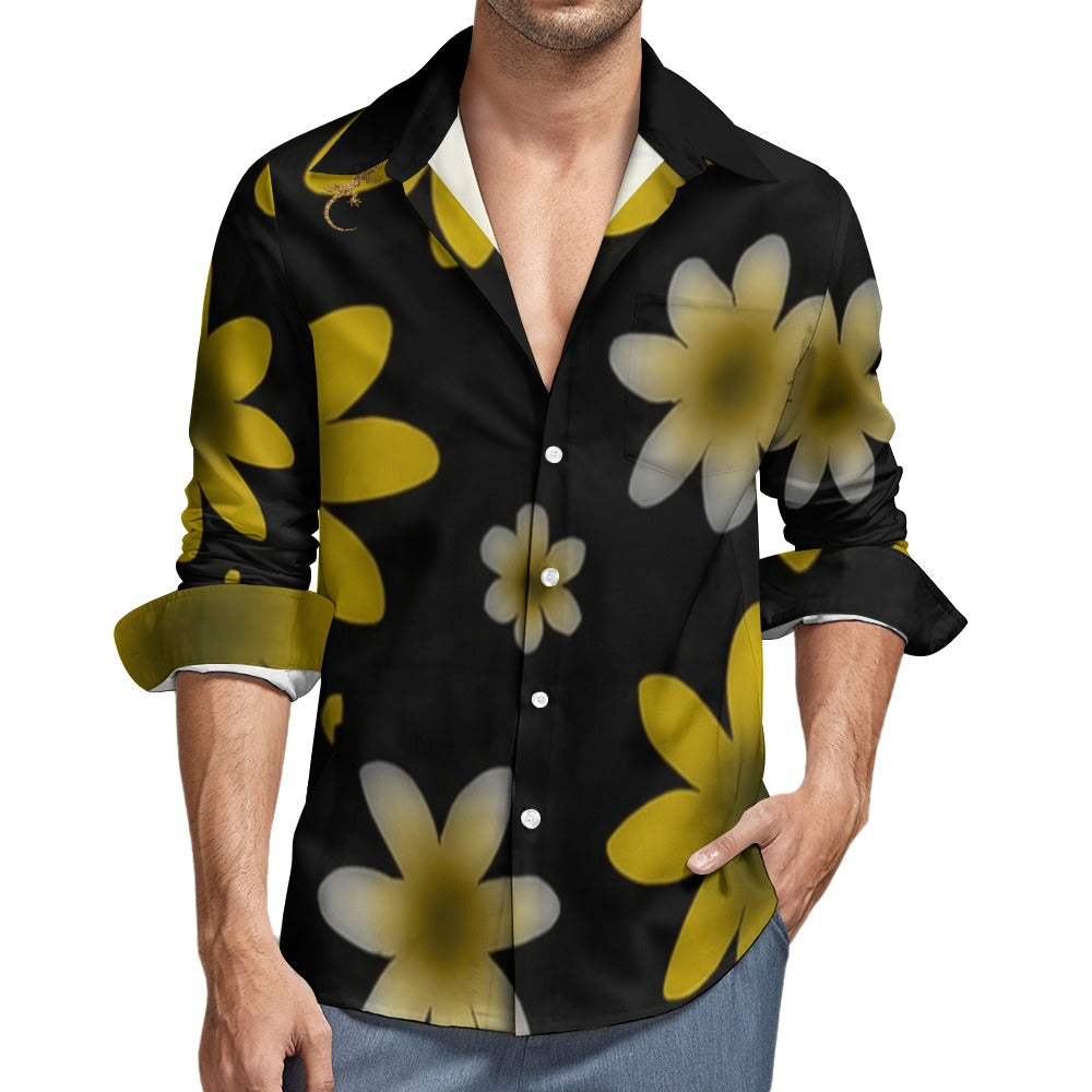 Peach Velvet Casual One Pocket Long Sleeve Shirt, roll up sleeve's