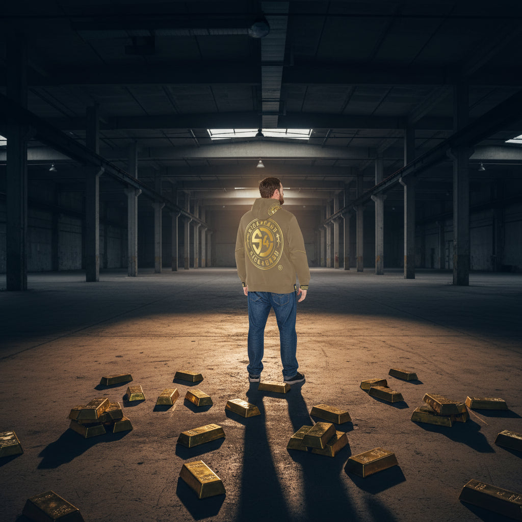 Brown cool hoodie with gold