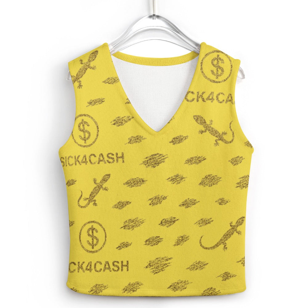 Women's Long Sleeve Button Knit Vest