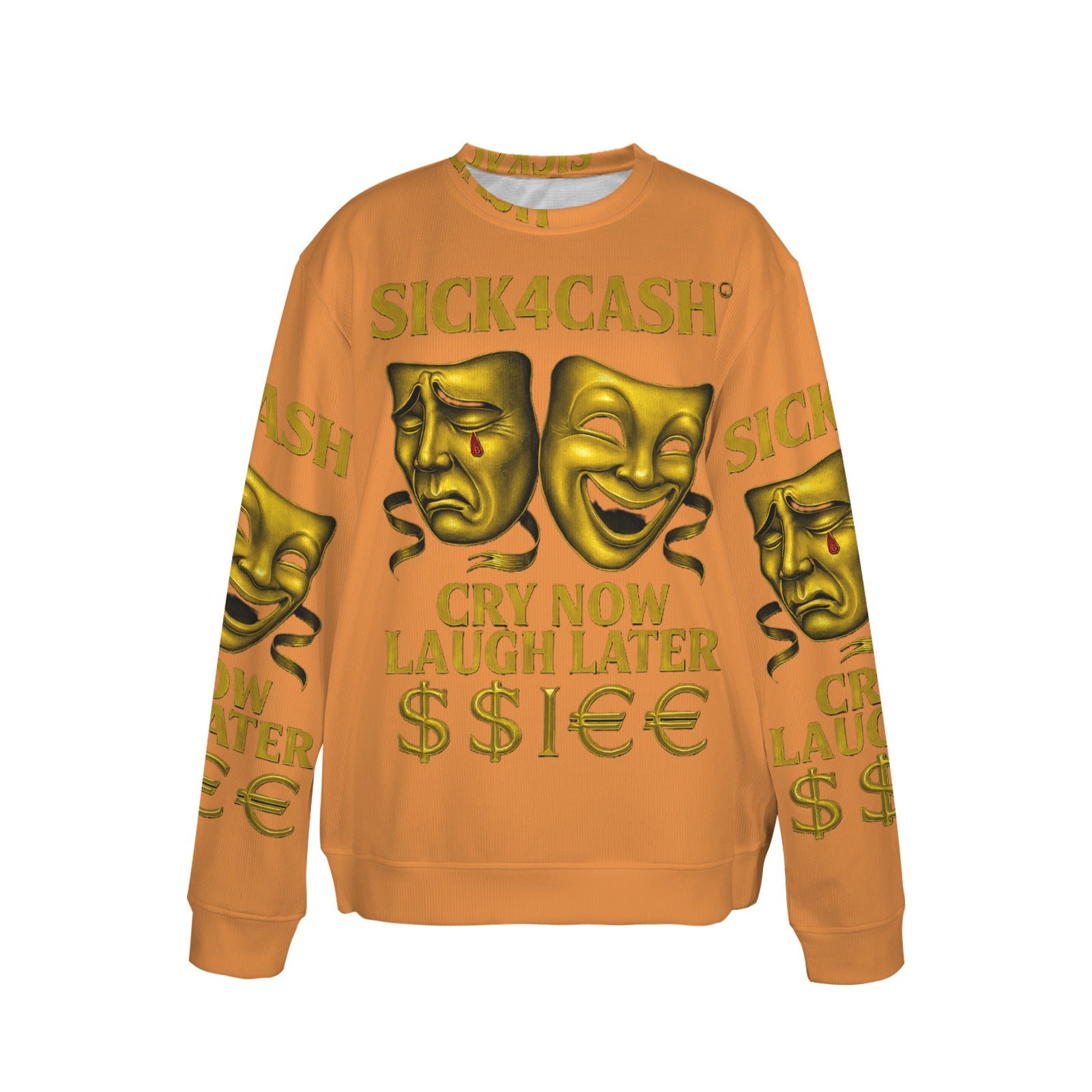 🧥 SICK4CASH® Legacy CRY NOW LAUGH LATER Sweater (Unisex | S–XL) This isn’t just a sweater—it’s a wearable archive. A tribute to the grind, the bloodline, and the payout. Upload your family photo, embed your legacy, and wear the movement.