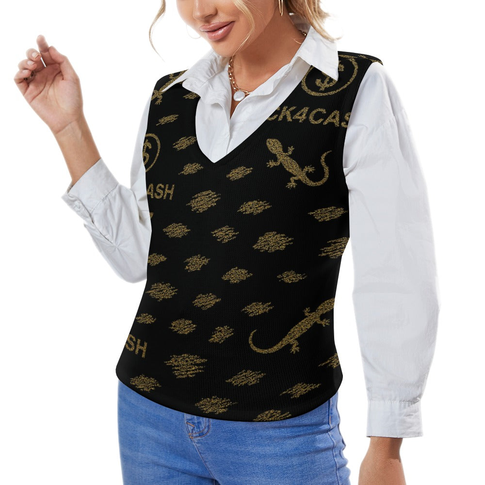 Women's Long Sleeve Button Knit Vest