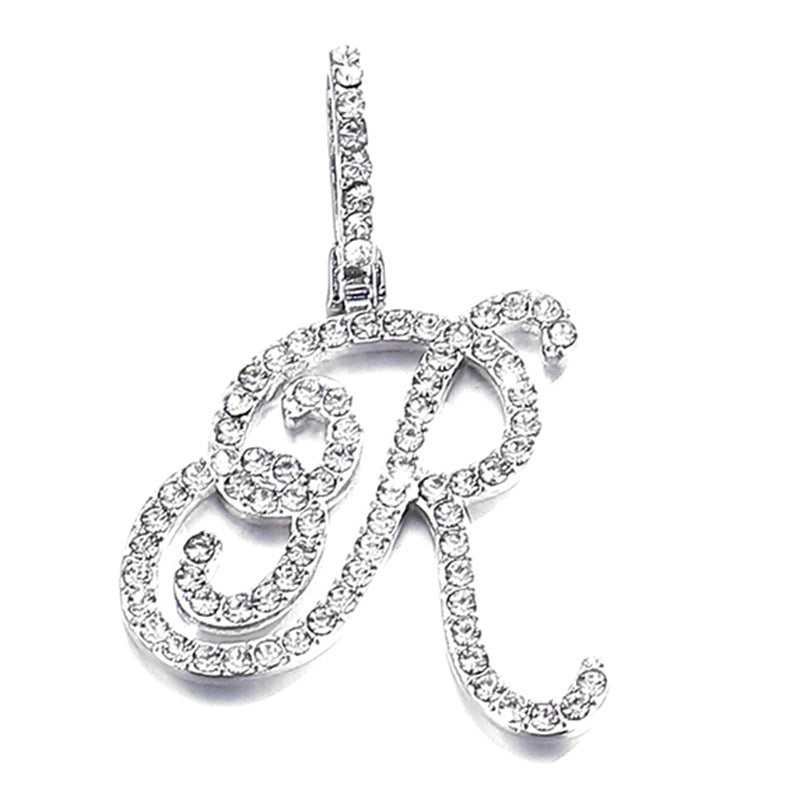 Hip Hop Grass Letter Pendant – Melon Seed Buckle Cuban Chain Accessory