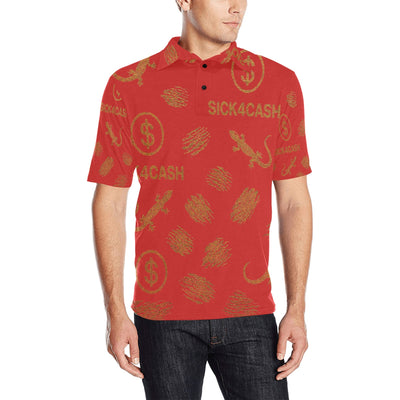Men's All Over Print Polo Shirt (T55)