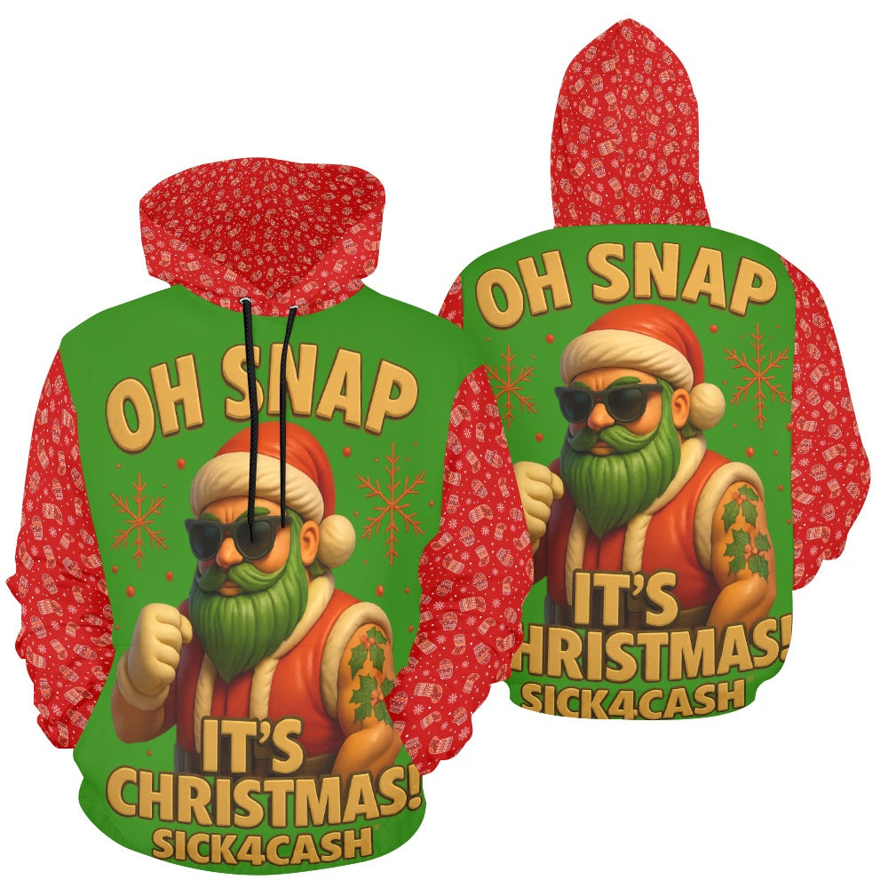 Green christmas hoodie oh snap