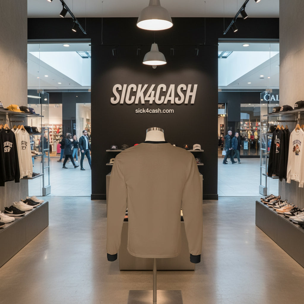 SICK4CASH long sleeve tee - size chart