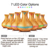 S4C Aroma Essential Oil Diffuser Ultrasonic Air Humidifier with Wood Grain 7 Color Changing LED Lights for Office Home 400ml