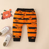 Ins Baby Children's Clothing Autumn And Winter New Halloween Pumpkin Print Long-Sleeved Romper Three-Piece Set