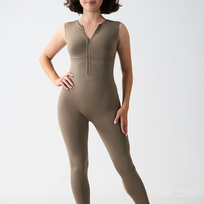 Seamless Shapewear Fitness Yoga Sleeveless  Elasticity Running Shaping Long Pants Jumpsuit