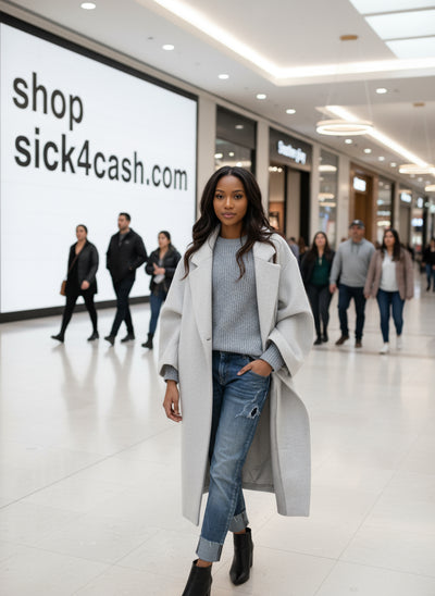 white Full Size Wool Blend Longline Overcoat Plus Size