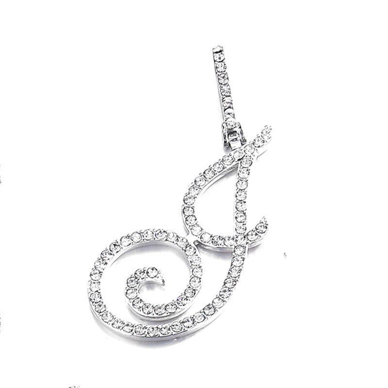 Hip Hop Grass Letter Pendant – Melon Seed Buckle Cuban Chain Accessory