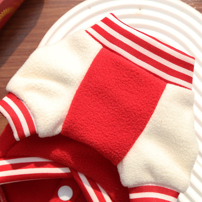 Fleece Dog/Cat Outdoor Jacket - Small/Medium Pets, D-Ring & Buttons