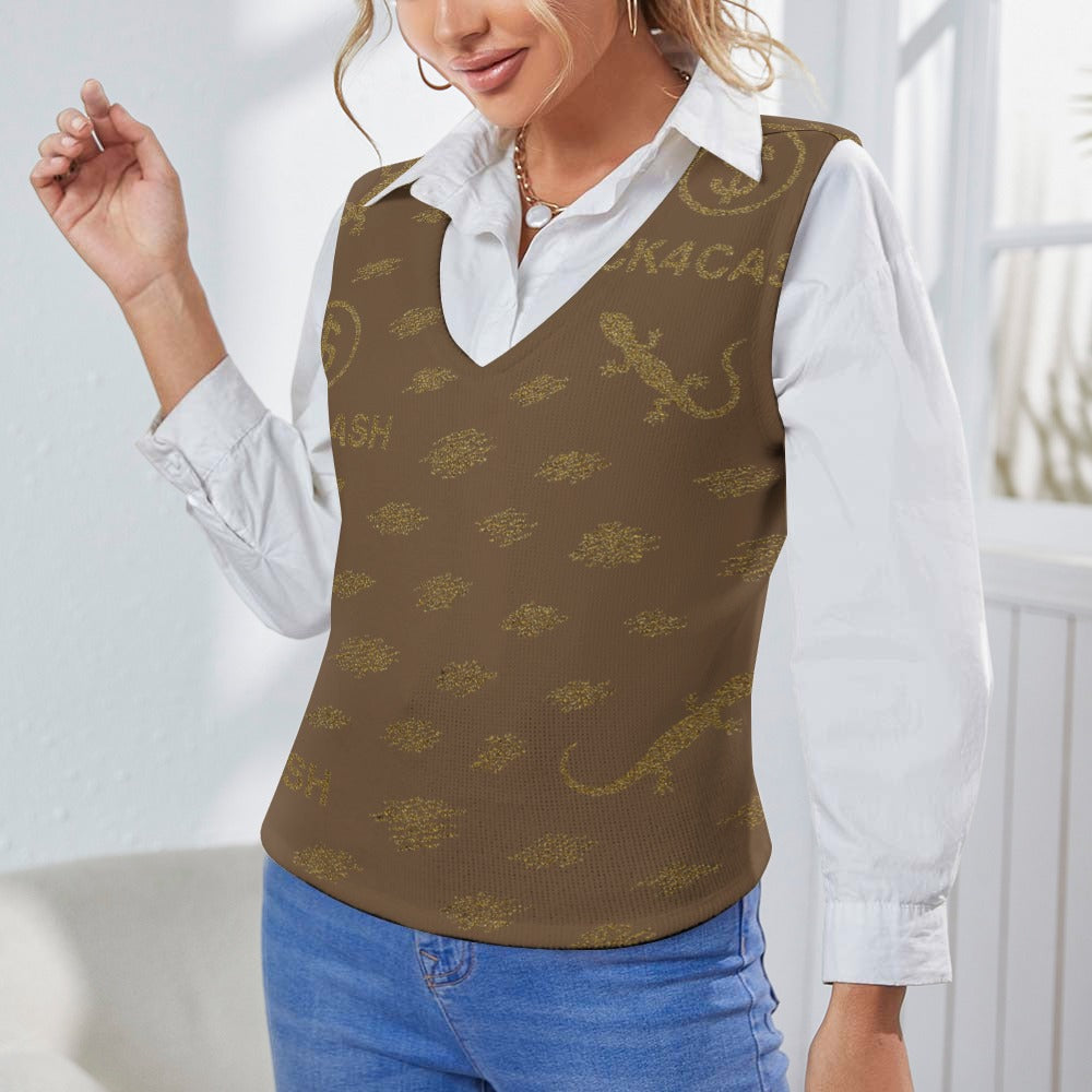 Women's Long Sleeve Button Knit Vest