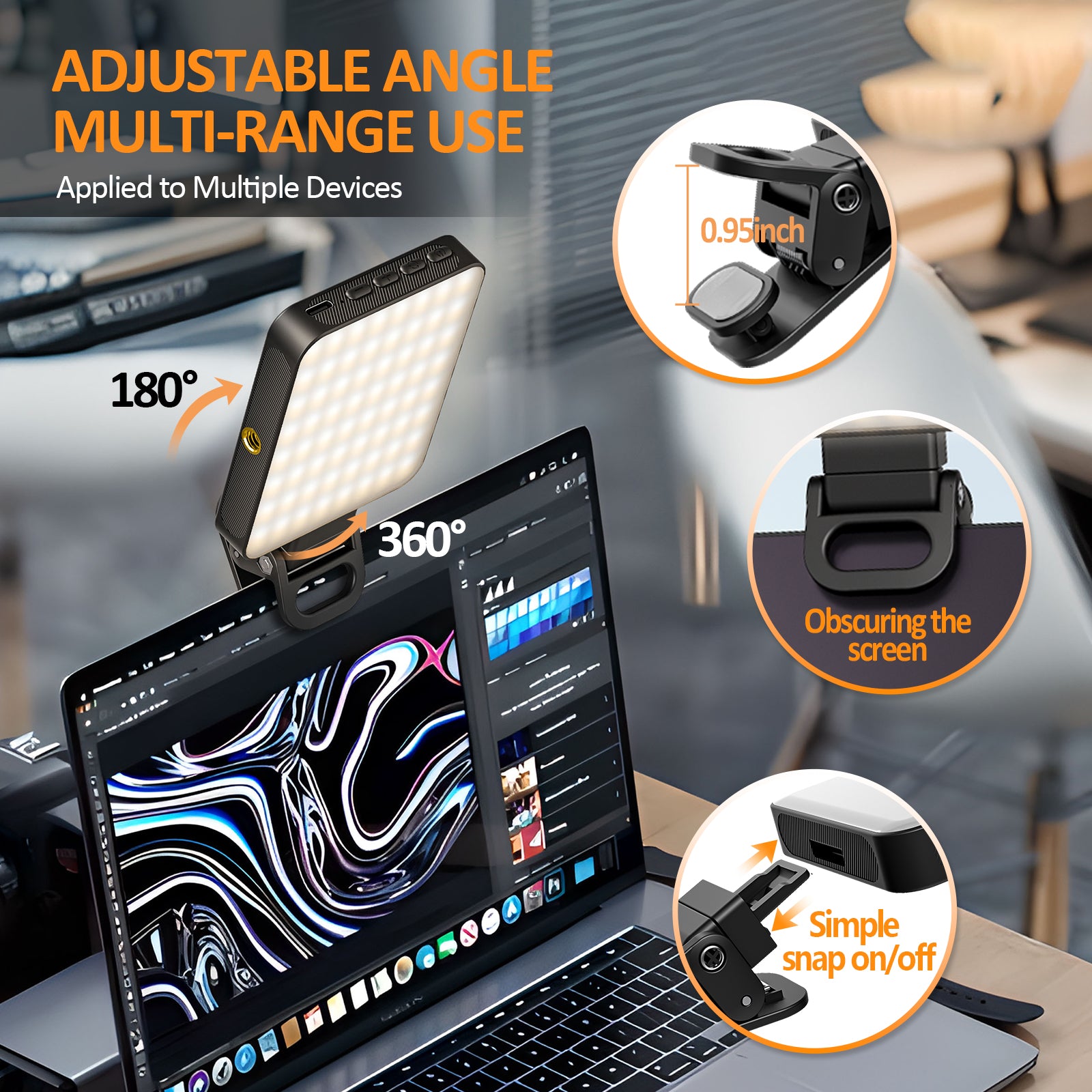 Magnetic LED Fill Light – Pocket-Sized Lighting for Video Calls, Photography & Live Broadcasts