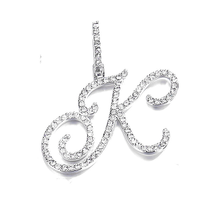 Hip Hop Grass Letter Pendant – Melon Seed Buckle Cuban Chain Accessory