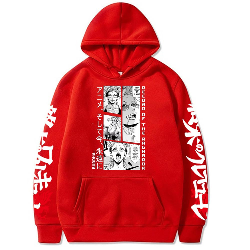 Record of Ragnarok Hoodie – Anime Graphic Pullover with Bold Print & Streetwear Fit