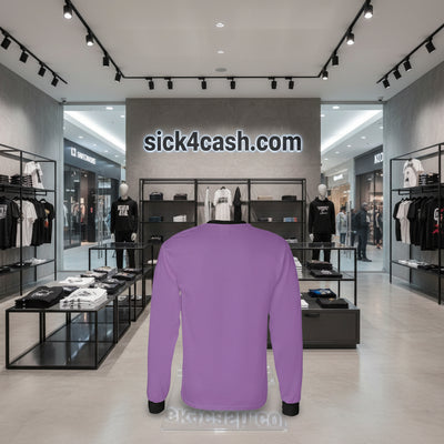 SICK4CASH long sleeve tee - size chart with black