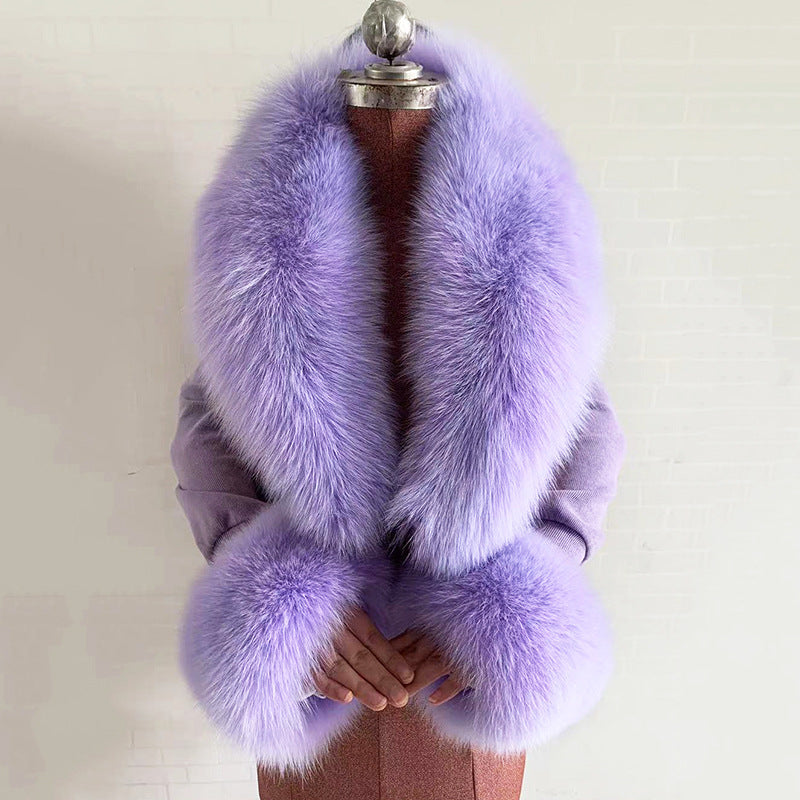 Real Fox Fur Horn Collar