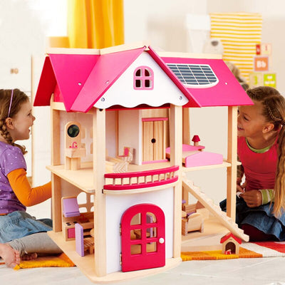 Wooden Dollhouse Furniture Set