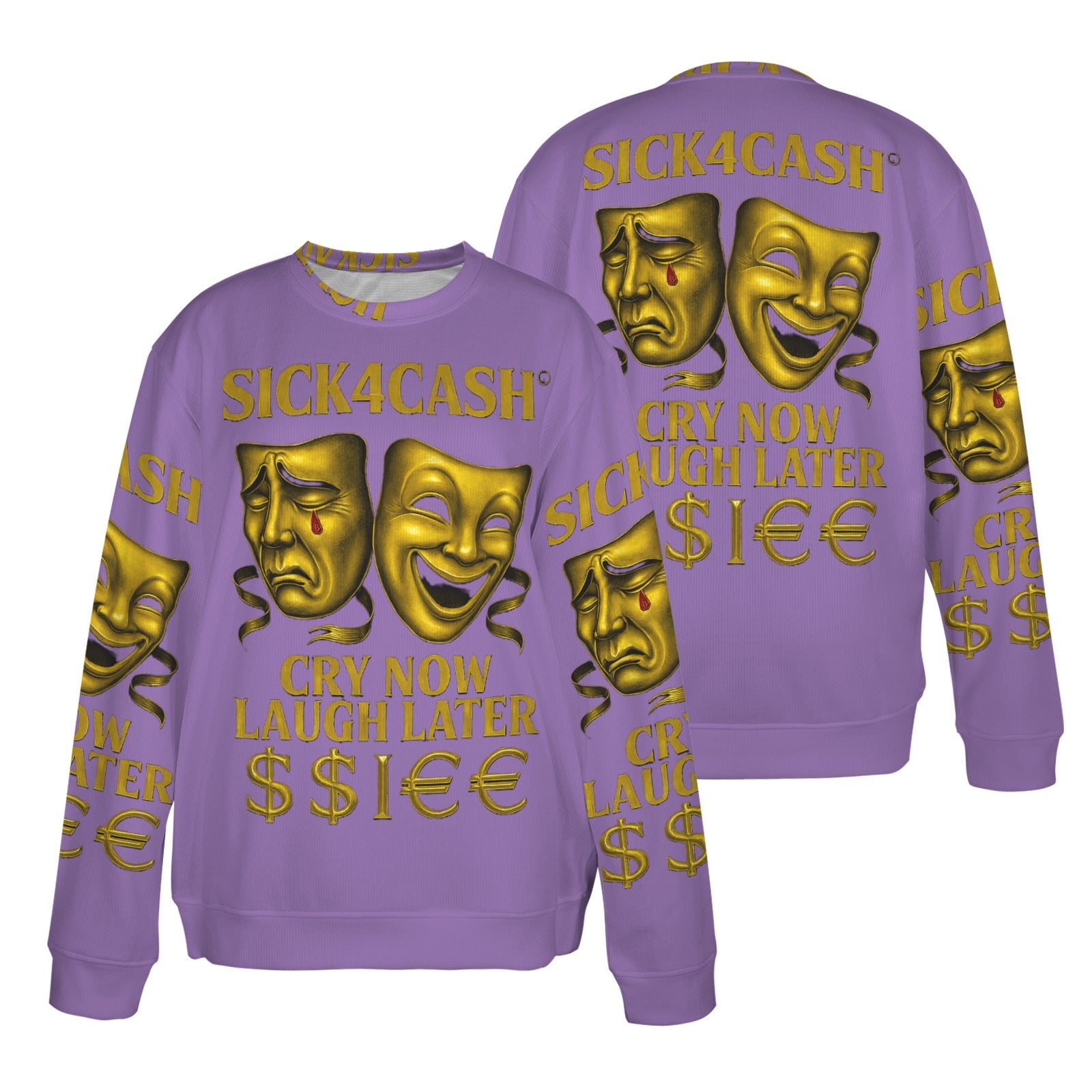 🧥 SICK4CASH® Legacy CRY NOW LAUGH LATER Sweater (Unisex | S–XL) This isn’t just a sweater—it’s a wearable archive. A tribute to the grind, the bloodline, and the payout. Upload your family photo, embed your legacy, and wear the movement.