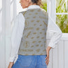 Women's Long Sleeve Button Knit Vest