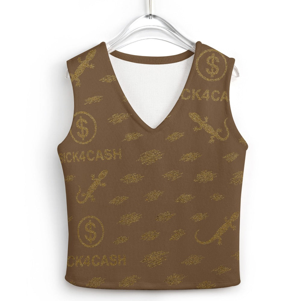 Women's Long Sleeve Button Knit Vest