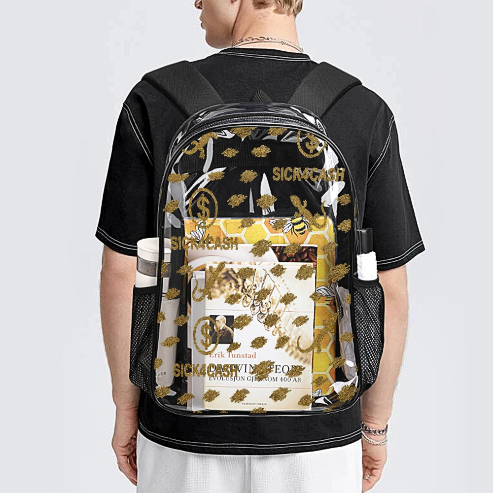 Sick 4 Cash Monogram Transparent Bag 17" — New Drop. No Secrets. All Hustle.