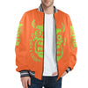 Unsex Striped Trim Bomber Jacket Halloween Collection  CASH FACE Bomber