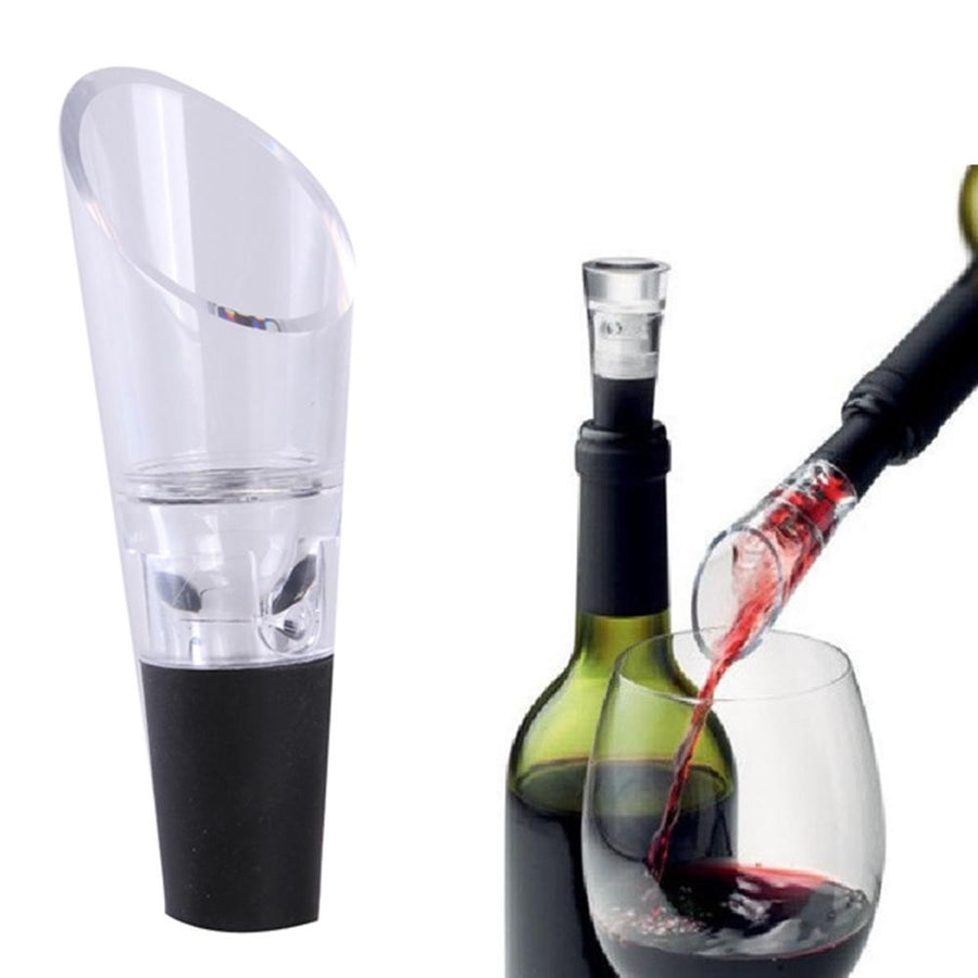 Magic Wine Aerator Pourer – Air Intake Decanter Spout with Filter & Stopper