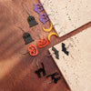 Halloween Series Geometric Ear Hooks Acrylic Bat Cat Owl Moon Pumpkin Earrings 6 Pairs