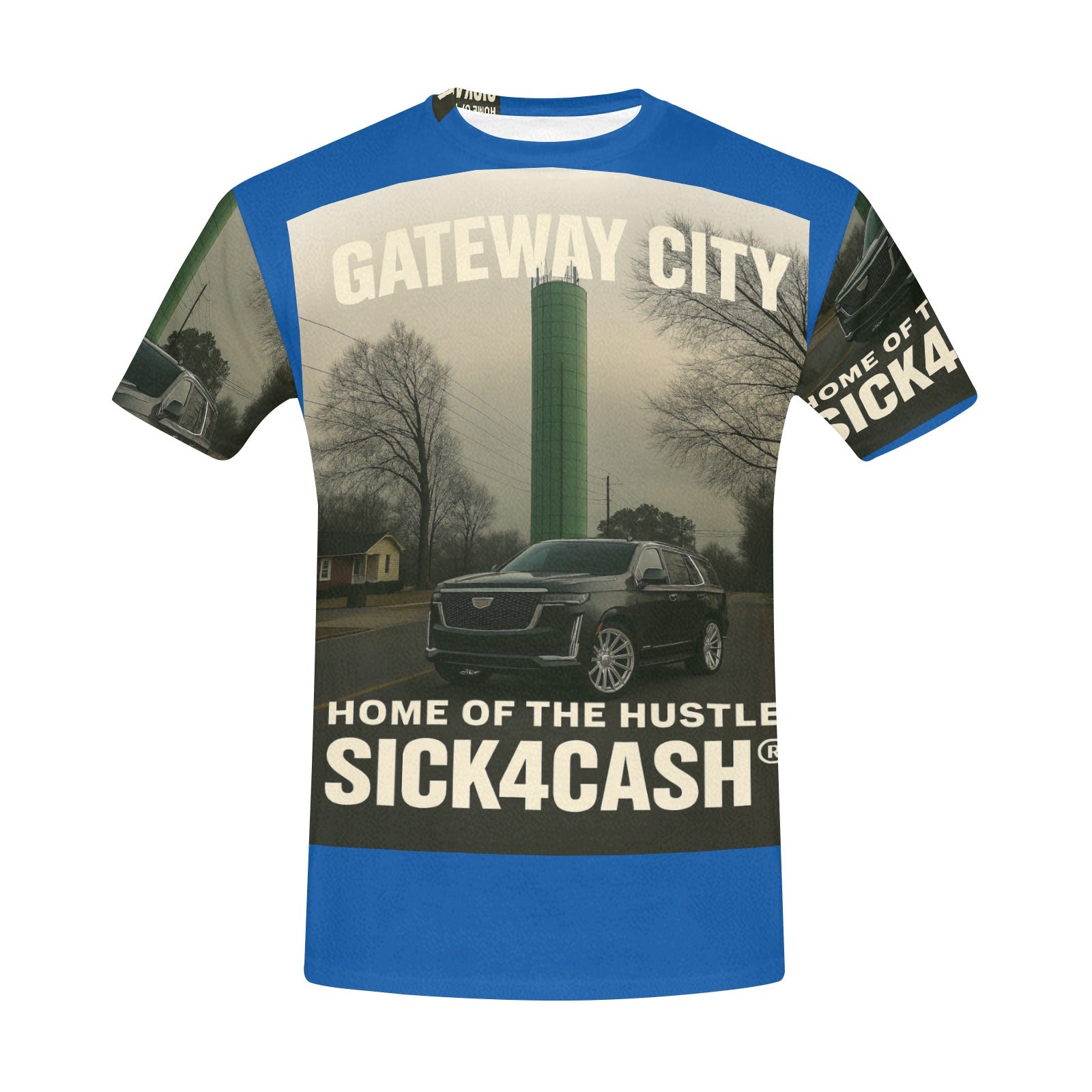 SICK4CASH® “QUE” All-Over Print Tee — Men’s Crew Neck