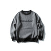 Trend Round Neck Knit Sweater Men Loose Casual Color Block Letter Sweater