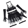Sick 4 Cash Sexy lingerie lace see through mesh sexy fluffy skirt six piece set for women
