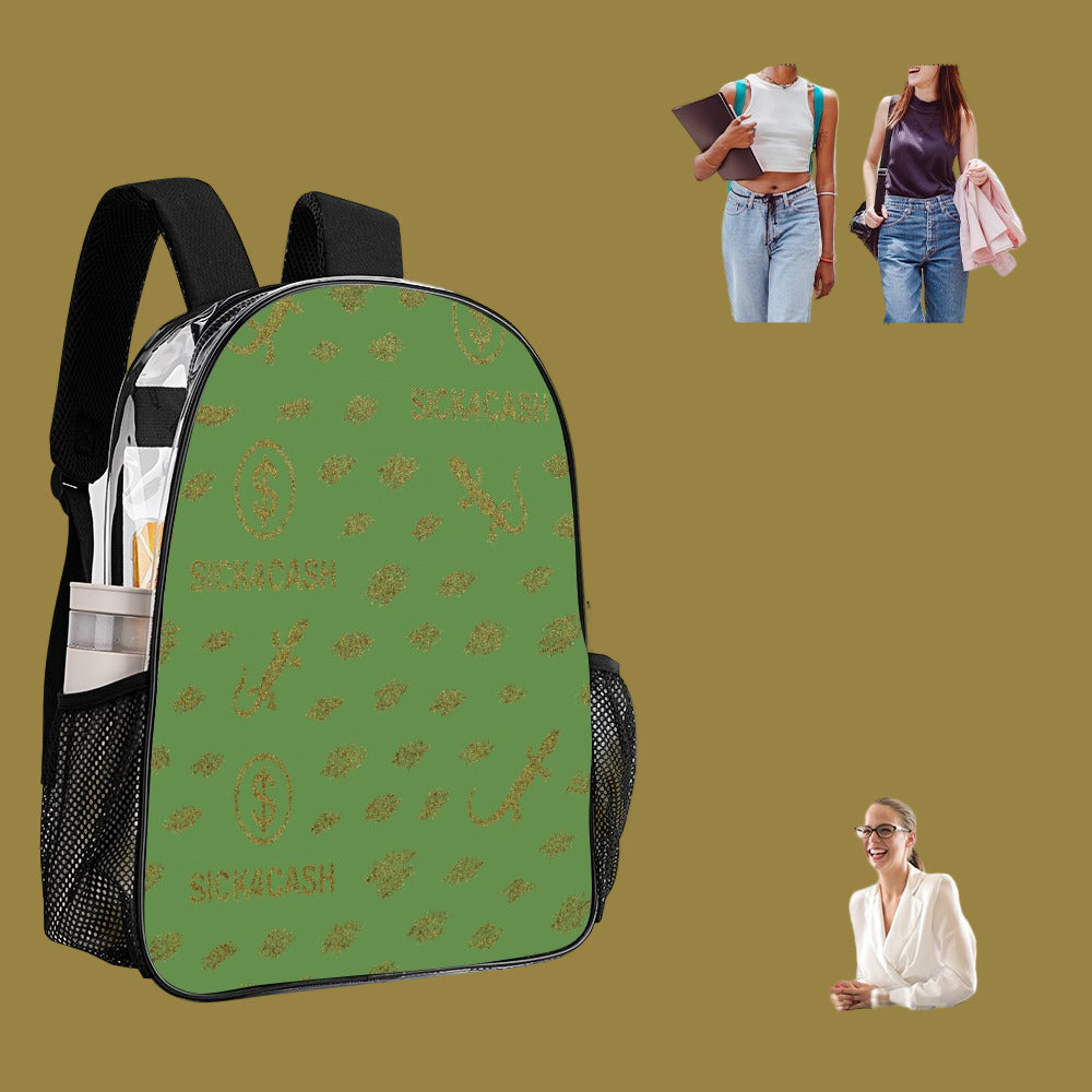 Sick 4 Cash Monogram Transparent Bag 17" — New Drop. No Secrets. All Hustle.