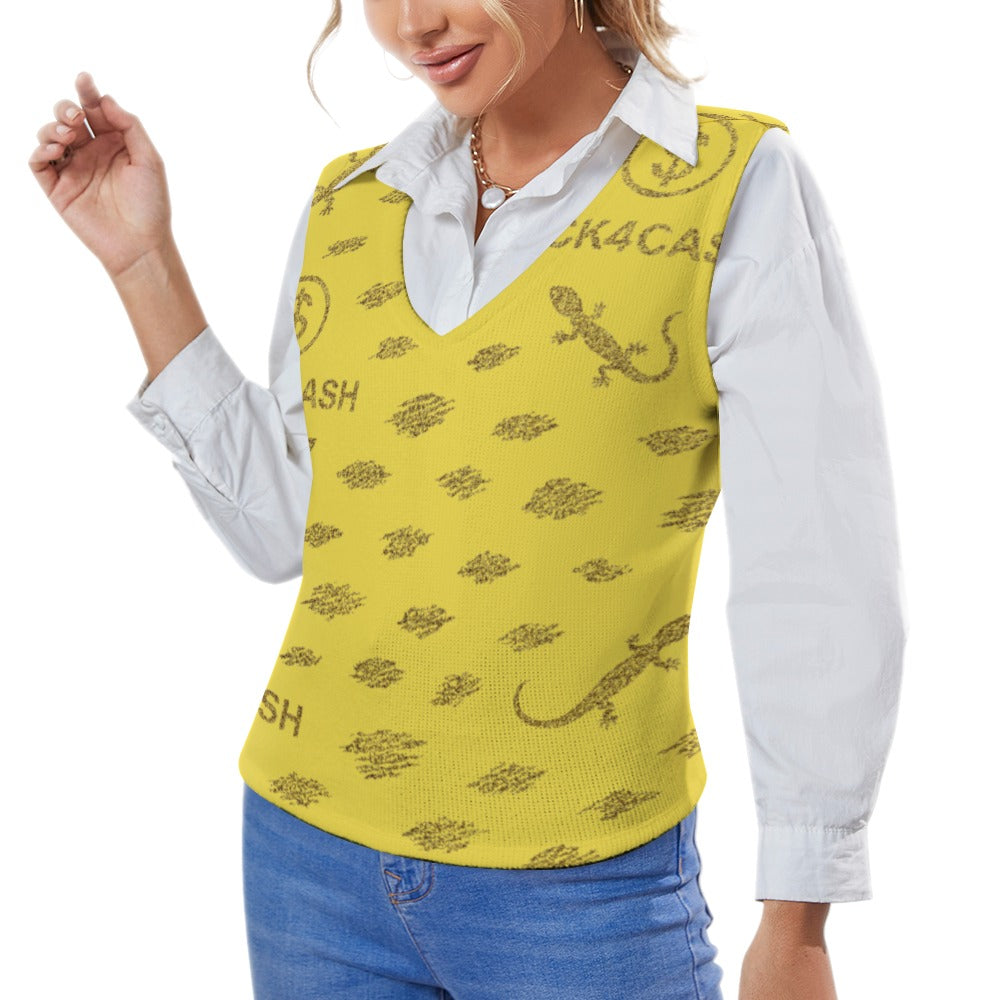 Women's Long Sleeve Button Knit Vest