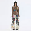 Women's Denim Pants Design Punk  Floor-Length Trousers for Men and Women