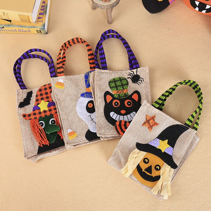 Halloween Carrier Bag Pumpkin Ghost Pattern Bag Candy Gift Holder Shopping Bags