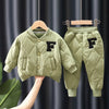 S4C Winter Boys Clothing Sets Alphabet Fashion Warm Coat And Pants 2Pcs Boys Suits Birthday Gifts New Kids Clothes