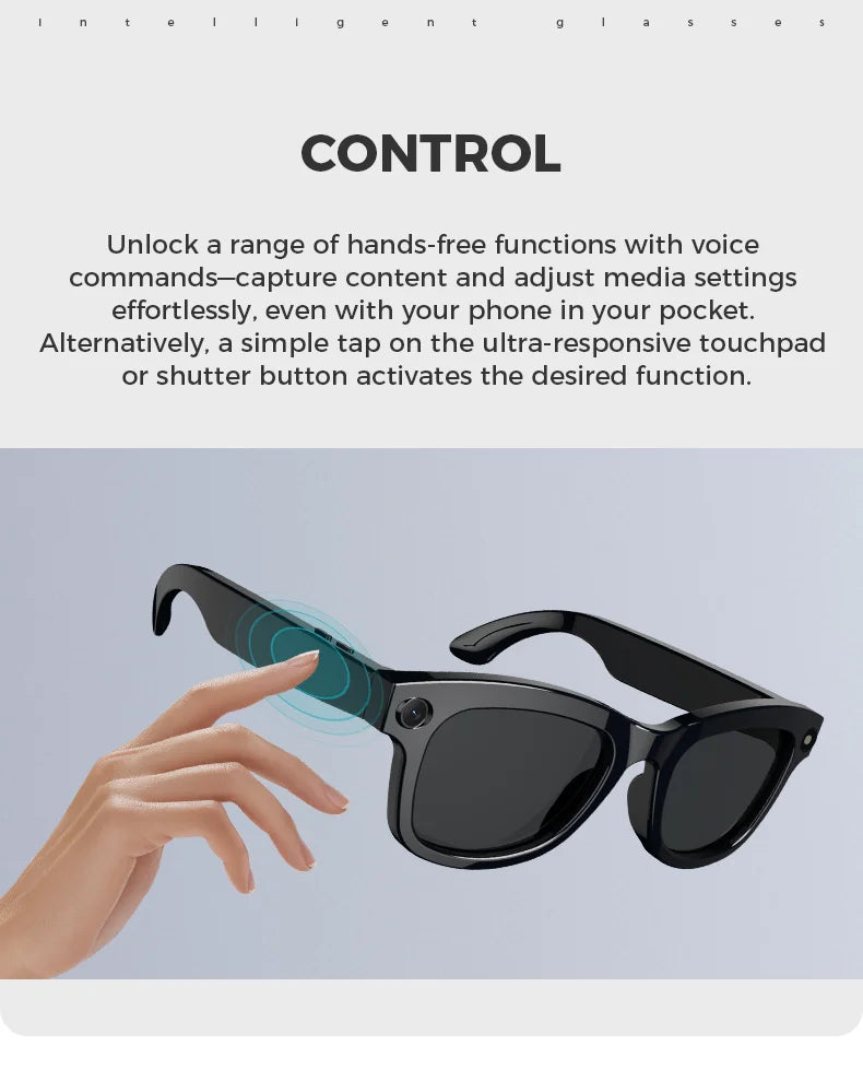 S4C  Bluetooth AI shooting glasses Bluetooth call voice assistant real-time translation 5-megapixel shooting stabilization