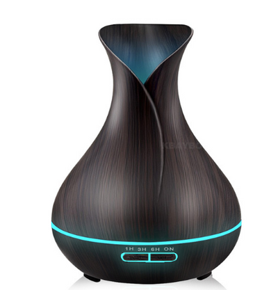S4C Aroma Essential Oil Diffuser Ultrasonic Air Humidifier with Wood Grain 7 Color Changing LED Lights for Office Home 400ml