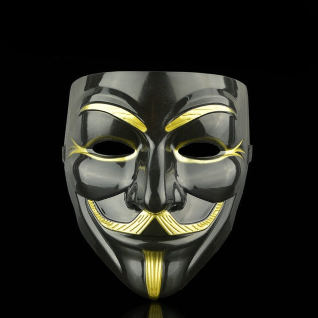 Gold And BLack  Party Masks V for Vendetta Mask Anonymous Guy